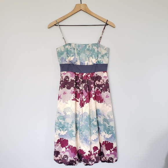 Max & Cleo Floral Ombre Cocktail Dress Blue Purple Sz 2 - Picture 2 of 7